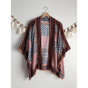 Tolani Anthropologie Embroidered Modal Paisley Multicolor Kimono Beach Boho O/S